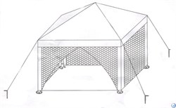 Тент-шатер с москитной сеткой GK-001B -1 (3х3м) - фото 100578