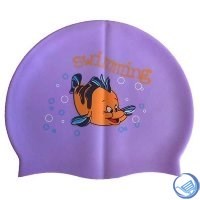 Шапочка для плавания силиконовая с рисунком RH-С20 (фиолетовая) - фото 102875