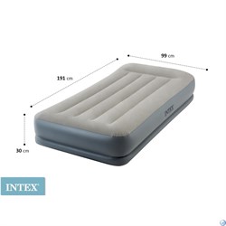 Надувная односпальная кровать Intex 64116 со встроенным насосом 220В (99х191х30) - фото 103120