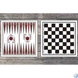 Доска картонная двухстороняя: шахматы, шашки, нарды - фото 103389