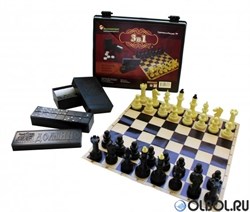 Игра 3 в 1 (шашки, домино, шахматы) 03-039 - фото 112024