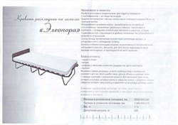 Раскладушка Даметекс Элеонора-М с матрасом  (200x90x43см) ДУБ - фото 114409