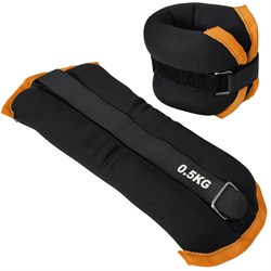 Утяжелители "ALT Sport" (2х0,5кг) (нейлон) в сумке (черный с оранжевой окантовкой) HKAW101-6 - фото 114550