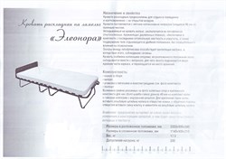 Раскладушка Даметекс Элеонора-М с матрасом  (200x90x43см)  ВЕНГЕ - фото 114598