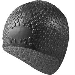 Шапочка для плавания силиконовая Bubble Cap (черная) B31519-8 - фото 118036