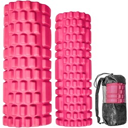 Комплект йога роликов 2 штуки (розовый) 25х8.5см, 33х14см ЭВА/АБС B31263-1 - фото 118374