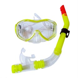 E39248-3 Набор для плавания взрослый маска+трубка (ПВХ) (желтый) - фото 118585
