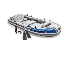 Надувная лодка Intex 68325 5-ти местная Excursion 5 Set + насос и весла - фото 121468