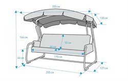 Качели садовые Тропикана зеленые (труба 42мм) (210х127х165) цвет 532 - фото 122336
