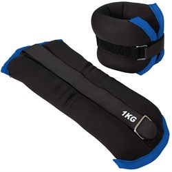 HKAW101-A Утяжелители "ALT Sport" (2х1,0кг) (нейлон) в сумке (черный с синий окантовкой) - фото 123097