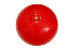 Мяч для художественной гимнастики однотонный, d=19 см (красный с блестками) - фото 124287