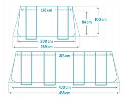 Intex 26780 / Каркасный бассейн Chevron Prism Frame  400х200х100 cм +насос,  лестницы с площадкой - фото 124701