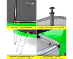 Батут с защитной сеткой DFC JUMP4FUN 6 ft зеленый с лестницей - TRA22FUJ4F-603 - фото 129903