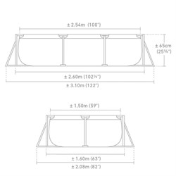 Intex 28271 / Прямоугольный каркасный бассейн / 260х160х65 см - фото 130442