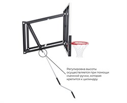 Баскетбольный щит DFC со съёмным регулятором высоты, стекло 6 мм, 120 х 80 см / TG6MM120 - фото 131594