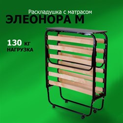 Раскладушка с матрасом Элеонора М, цвет венге, 90х200 см - фото 133424