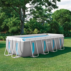 Intex 26770 / Прямоугольный каркасный бассейн Prism Frame / 400х200х122см / + фильтр-насос, лестница,тент, подст. - фото 134048