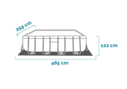 Intex 26770 / Прямоугольный каркасный бассейн Prism Frame / 400х200х122см / + фильтр-насос, лестница,тент, подст. - фото 134051