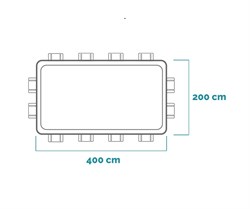 Intex 26770 / Прямоугольный каркасный бассейн Prism Frame / 400х200х122см / + фильтр-насос, лестница,тент, подст. - фото 134052