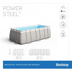 Bestway 56457 / Каркасный бассейн / 412x201x122см + песч.фильтр-насос, лестница - фото 135406