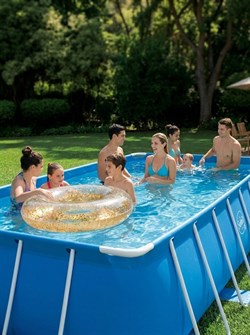 Р20-1642-С / Бассейн каркасный Swing pools 488х244х107см  / фильтр-насос, лестница, подстилка, тент, скиммер - фото 135744