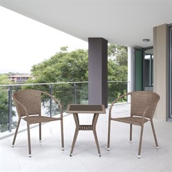 Комплект плетеной мебели из искусственного ротанга T25BY137C-W56 Light brown 2Pcs - фото 136213