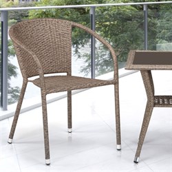 Комплект плетеной мебели из искусственного ротанга T25BY137C-W56 Light brown 2Pcs - фото 136214