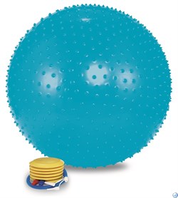 Мяч массажный 1865LW (65см, ножной насос, голубой) - фото 95020