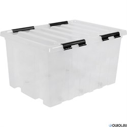 Ящик пластиковый с крышкой "RoxBox" 120 л, прозрачный 74x57x41 - фото 95711