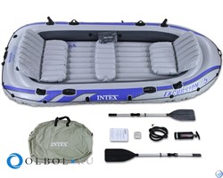 Надувная лодка Intex 68325 5-ти местная Excursion 5 Set + насос и весла - фото 98471