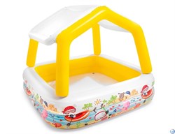 Детский надувной бассейн прямоугольный с навесом "Домик" Intex 57470 (157х157х122) - фото 98785