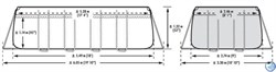Каркасный бассейн Intex 26356 Ultra XTR Rectangular Frame + песочный насос, лестница, тент, подстилка (549х274х132см) - фото 99155