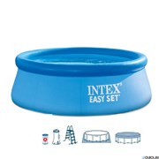 Надувной бассейн для дачи Intex 26168  (457х122см) + фильтр-насос 220 В, лест., настил, тент