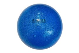 Мяч для художественной гимнастики однотонный, d=15 см (синий с блестками)