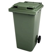 Бак / контейнер для мусора с крышкой и с колесами 240 л зеленый