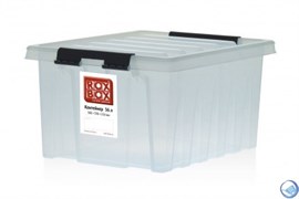 Ящик пластиковый с крышкой "RoxBox" 36 л, прозрачный 500х390х250см