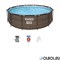 Каркасный бассейн на опорах Ротанг Deluxe Set Bestway 56709 + фильтр-насос, лестница (366х100см) - фото 112475
