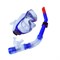 E39248-1 Набор для плавания взрослый маска+трубка (ПВХ) (синий) - фото 118583