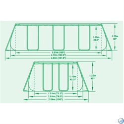 Bestway 56457 / Каркасный бассейн  + песч.фильтр-насос 220В, лестница (412x201x122см) - фото 101735