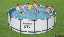 Бассейн каркасный  Steel Pro MAX BestWay 56438 + фильтр-насос, лестница, тент (457х122см) - фото 102486