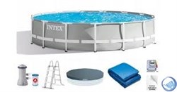 Каркасный бассейн Intex 26724 +фильтр-насос, лестница, тент, подстилка (457х107) - фото 104408