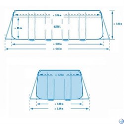 Прямоугольный каркасный бассейн Prism Frame  Intex 26788 + фильтр-насос, лестница (400х200х100см) - фото 105995