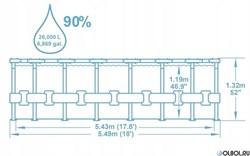 Intex 26744 / Каркасный бассейн Greywood Prism Frame +фильтр-насос (5678 л/ч)+лестница+тент+подстилка (549х122см) - фото 111766