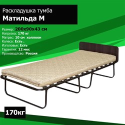 Раскладушка с матрасом Матильда М  (Венге, Орех,  Дуб) (200x90x43) - фото 114942