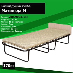 Раскладушка с матрасом Матильда М  (Венге, Орех,  Дуб) (200x90x43) - фото 114946