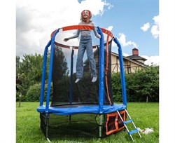 Батут DFC JUMP BASKET 6ft внутр.сетка, лестница (183cм) 6FT-JBSK-B - фото 122536