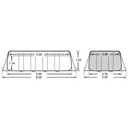 Каркасный бассейн Intex 26356 Ultra XTR Rectangular Frame + песочный насос, лестница, тент, подстилка (549х274х132см) - фото 122631