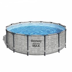 Bestway 5619D / Круглый каркасный бассейн Steel Pro MAX + насос фильтр, лестница, тент (4.27х1.22см) - фото 124262