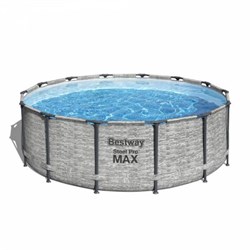 Bestway 5619E / Круглый каркасный бассейн Steel Pro MAX + насос фильтр, лестница, тент (488х122см) - фото 124806