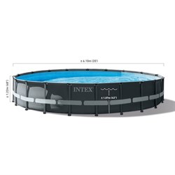 Intex 26334 / Каркасный бассейн Ultra XTR Frame Pool / 610х122 /+ песочный фильтр насос 7900 л/ч, лестница, тент, подстилка - фото 128660